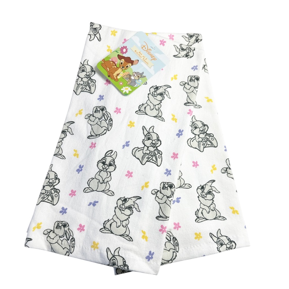 NEW Disney BAMBI THUMPER Floral Kitchen Towel Set/2